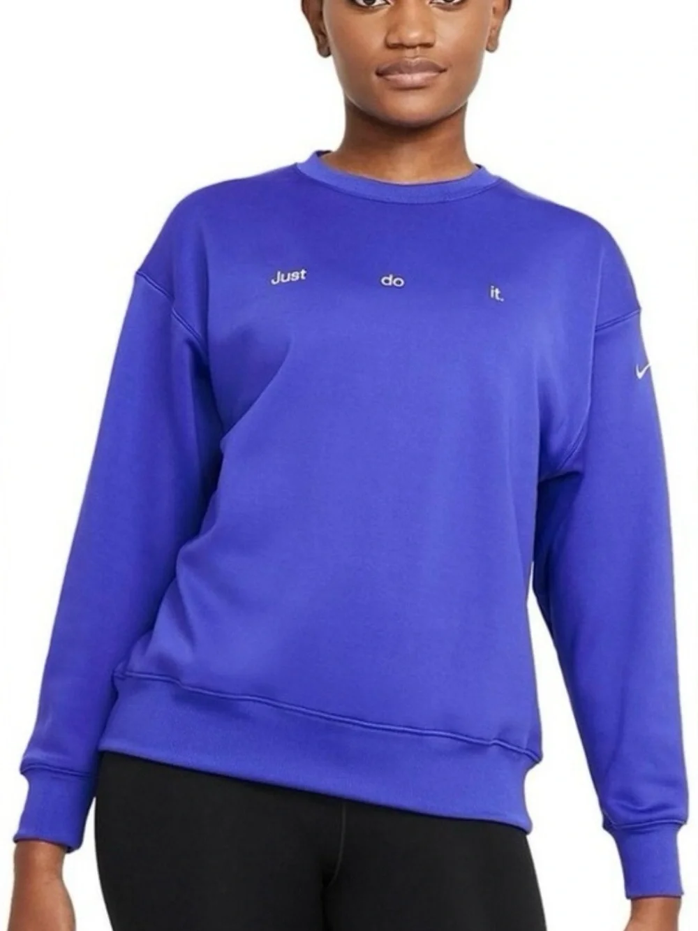 Nike Just Do It Blue Crewneck Sweatshirt Size M | Graphic Pullover Athleisure - Picture 6 of 9